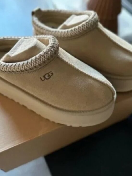 UGG Shoes - UGG Tazz Platform Slipper Clogs Tasman Braid Neutral Suede